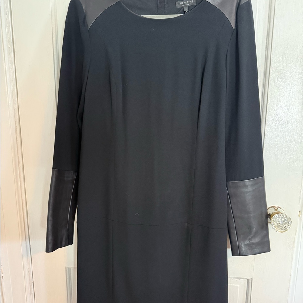 rag & bone Black Dress with Leather Details